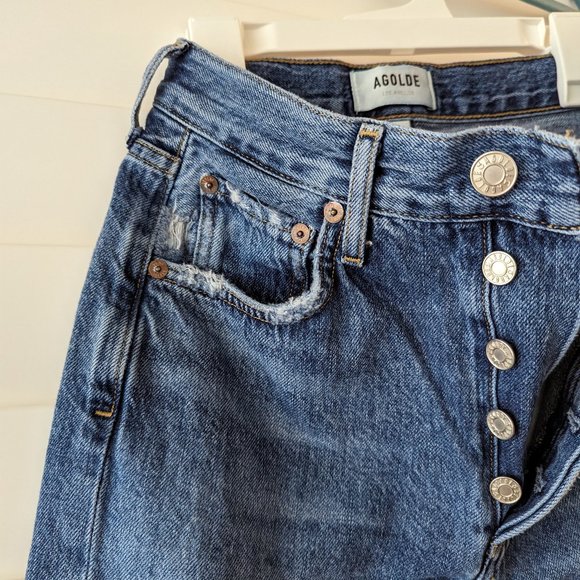 Agolde Riley High Rise Straight Cropped Jeans - Picture 11 of 12